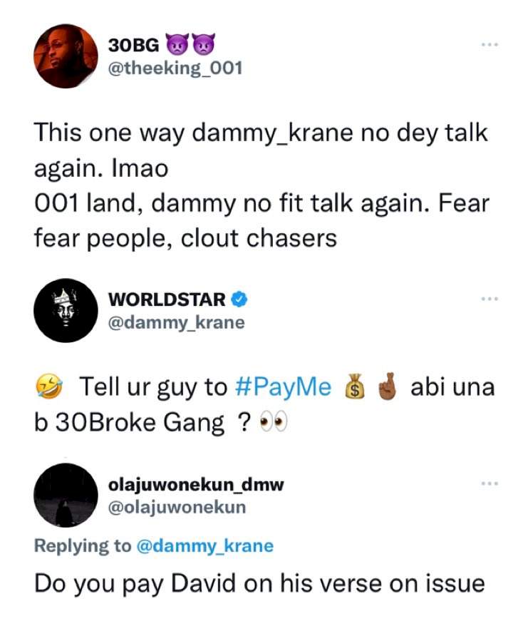 "Rise By Ripping Others" - Dammy Krane Releases 'Portrait Of 30 Broke Gang' As He Calls Out Davido Over Unpaid Debt